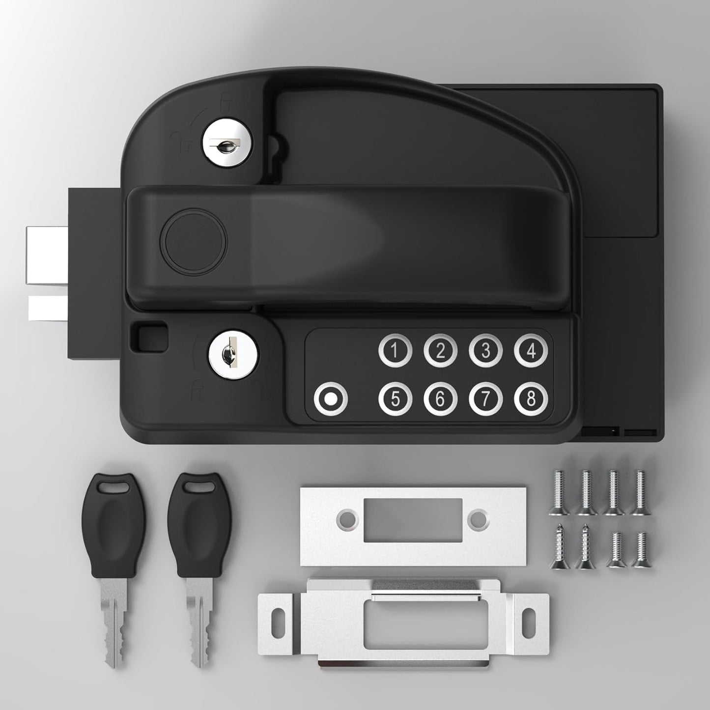 Upgraded RV Door Lock entry with Fingerprint, Password & Keys Fits Camper Trailer Cargo Trailer, Excludes Class A/C RVs