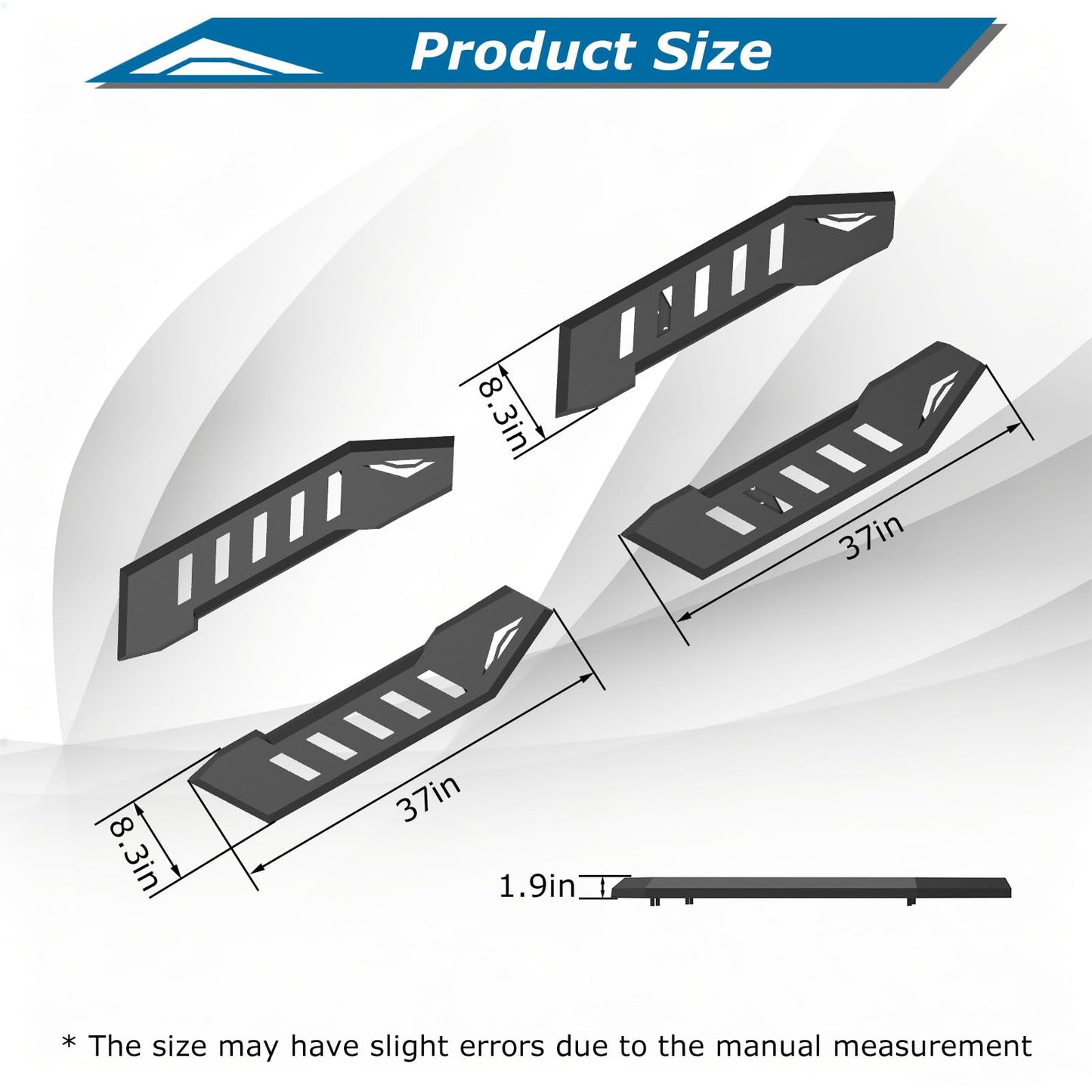 4PCS Heavy-Duty Carbon Steel Running Boards Side Steps for Tesla Cybertruck 2024-2026