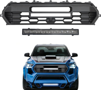 Matte Black ABS Front Hollow Grill with LED Light Compatible with 2024 2025 Tacoma