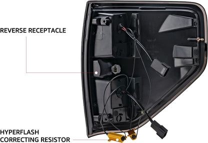 2PCS Black Smoked LED Tail Lights Assembly for 2009-2014 Ford F150 Pickup