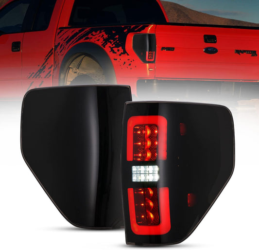 2PCS Black Smoked LED Tail Lights Assembly for 2009-2014 Ford F150 Pickup