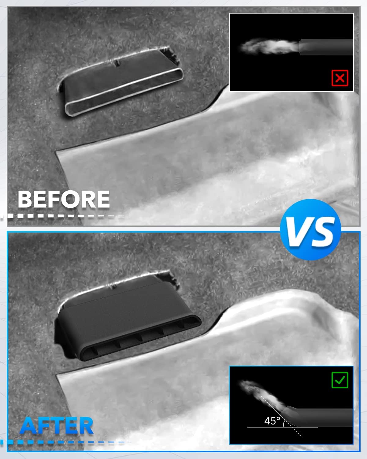 OXILAM Under Seat Vent Deflectors for Chevrolet Chevy Silverado and GMC Sierra 2014 2015 2016 2017 2018 2019, Rear AC Vent Directional Deflectors for Rear Passenger