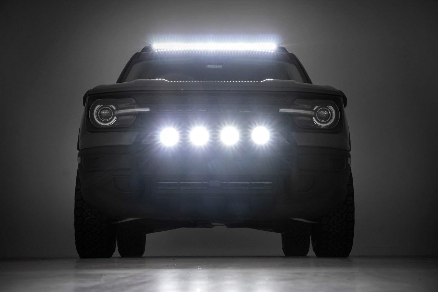 Rough Country 40" LED Light Bar Roof Rack Mount for Ford Bronco Sport (2021-2025) - 200W, 16,000 Lumen CREE LED, Spot Focus Beam