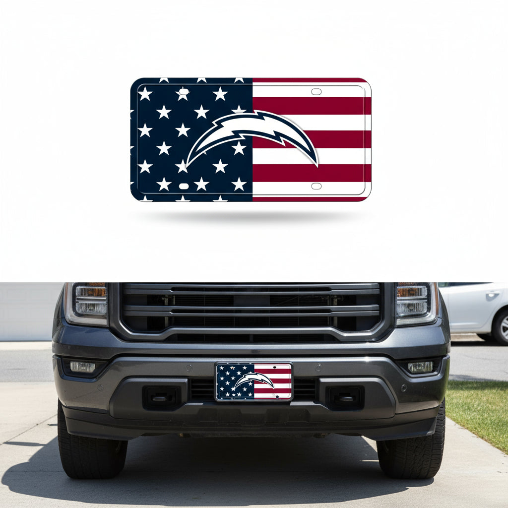 Rico Industries NFL Football USA Metal Auto Tag 6" x 12" - Great for Truck/Car/SUV