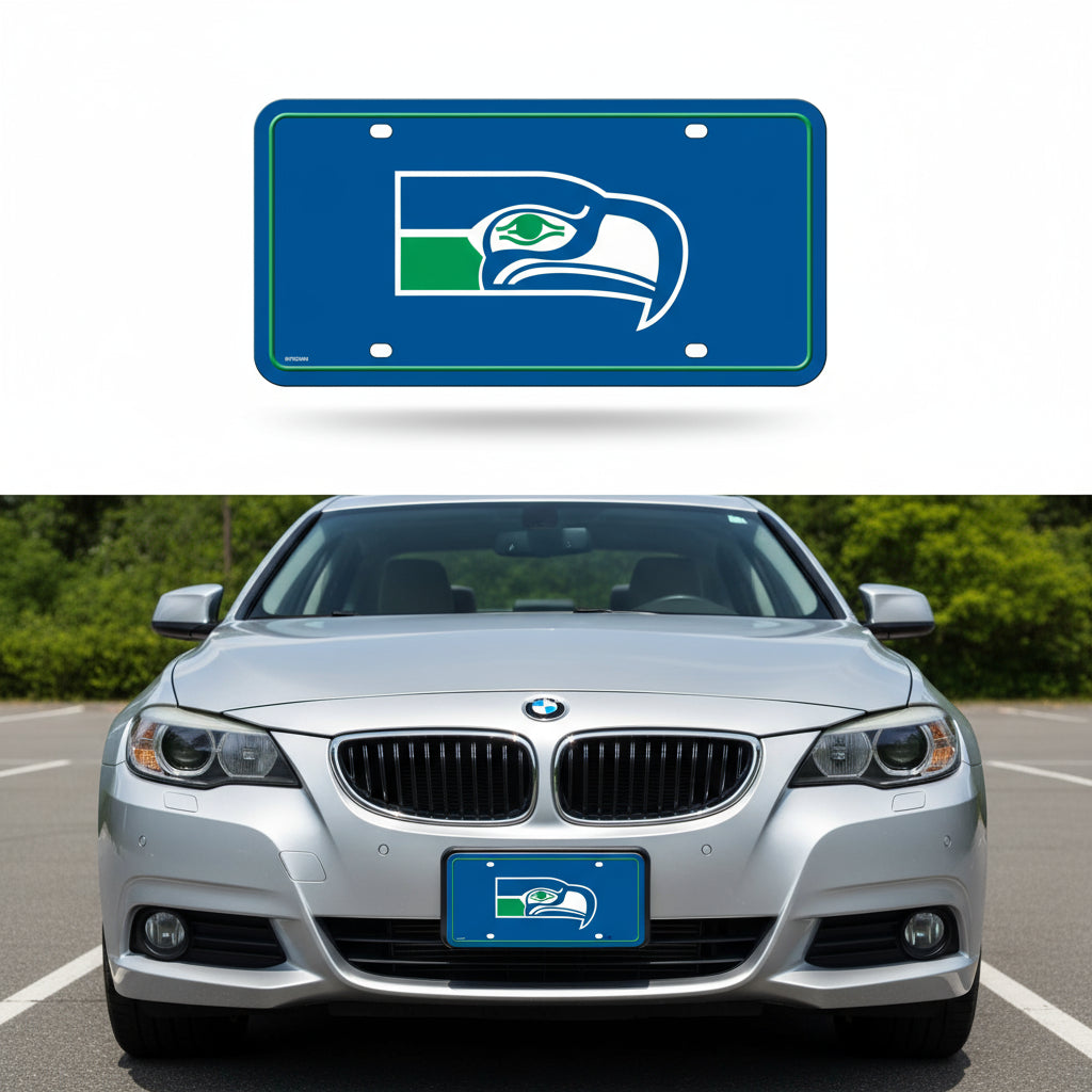 Rico Industries NFL Football Modern Retro Metal Auto Tag 6" x 12" - Great for Truck/Car/SUV