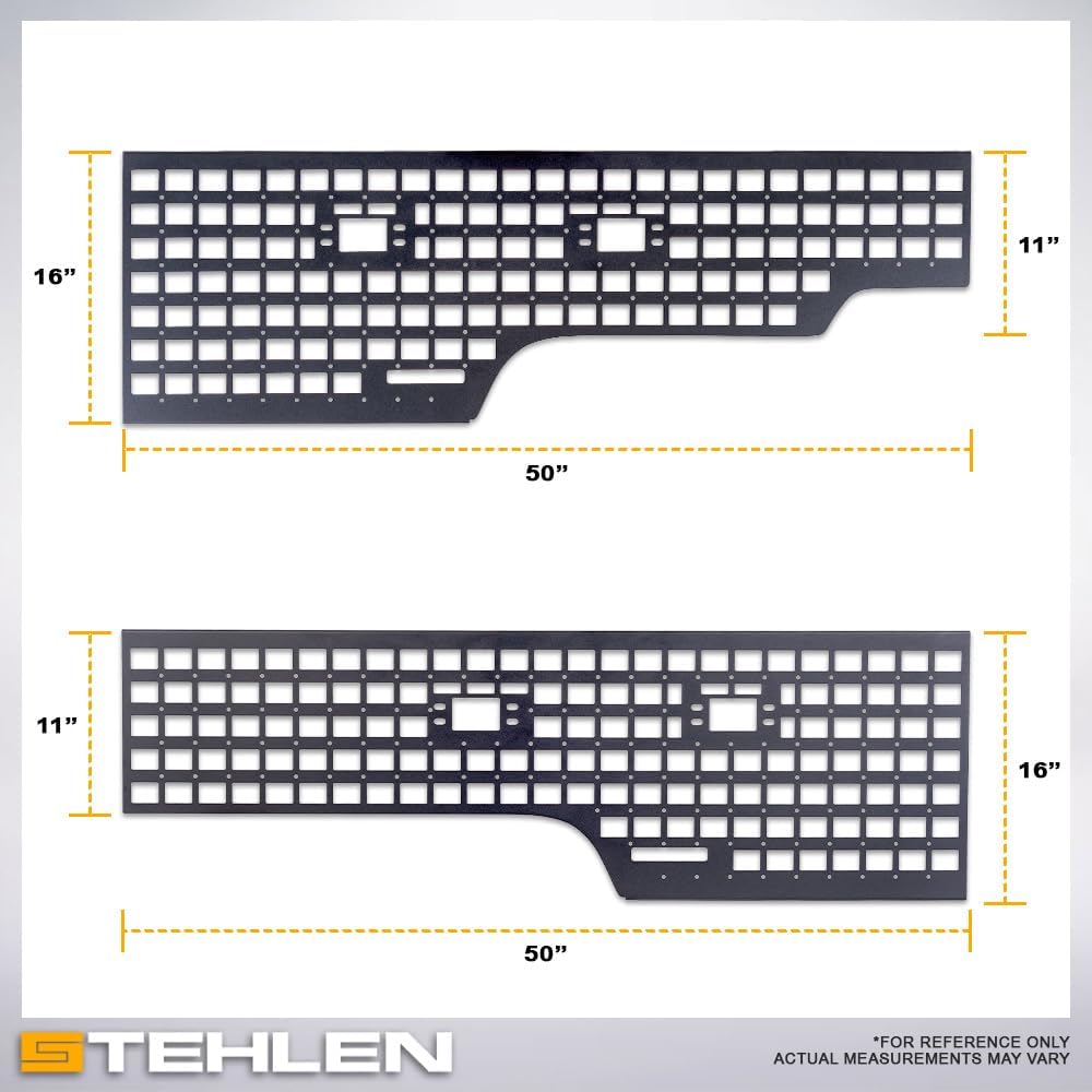 2 Pcs 5 Ft (60") Bed Side Truck Bed Molle Panels Compatible with 2024-2025 Ford Ranger