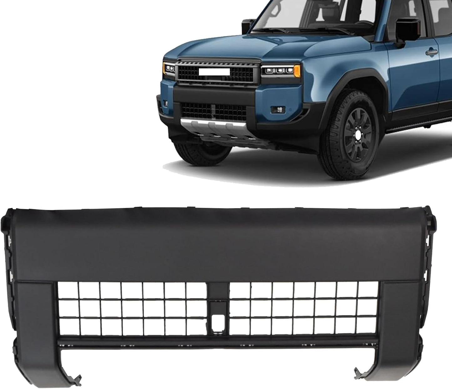 Matter Black Front Bumper Grill Lower Grille Compatible with 2024 2025 Toyota Land Cruiser