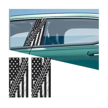 Car B Pillar Sticker, 2PCS American Flag Waterproof Vehicle Center Pillar Decal Set, Self-Adhesive Automotive Door Side Trim Decorative Sticker, Universal for SUV RV Truck (Style 3)