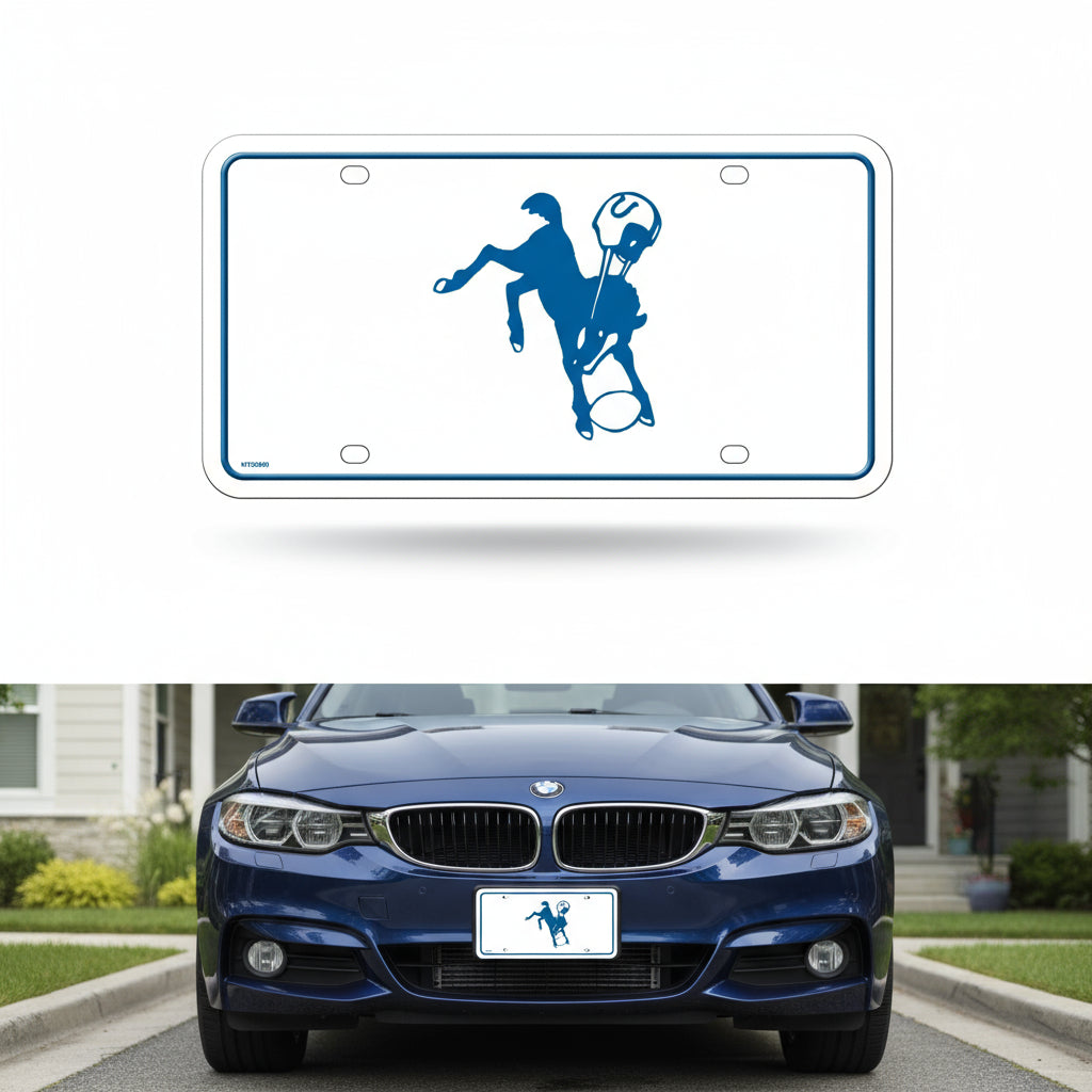 Rico Industries NFL Football Modern Retro Metal Auto Tag 6" x 12" - Great for Truck/Car/SUV