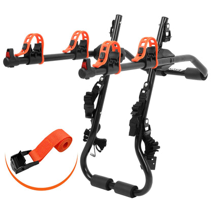 Deluxe Trunk Mount 2-Bike Rack, 70lbs Load, Black/Orange — OMOTOR