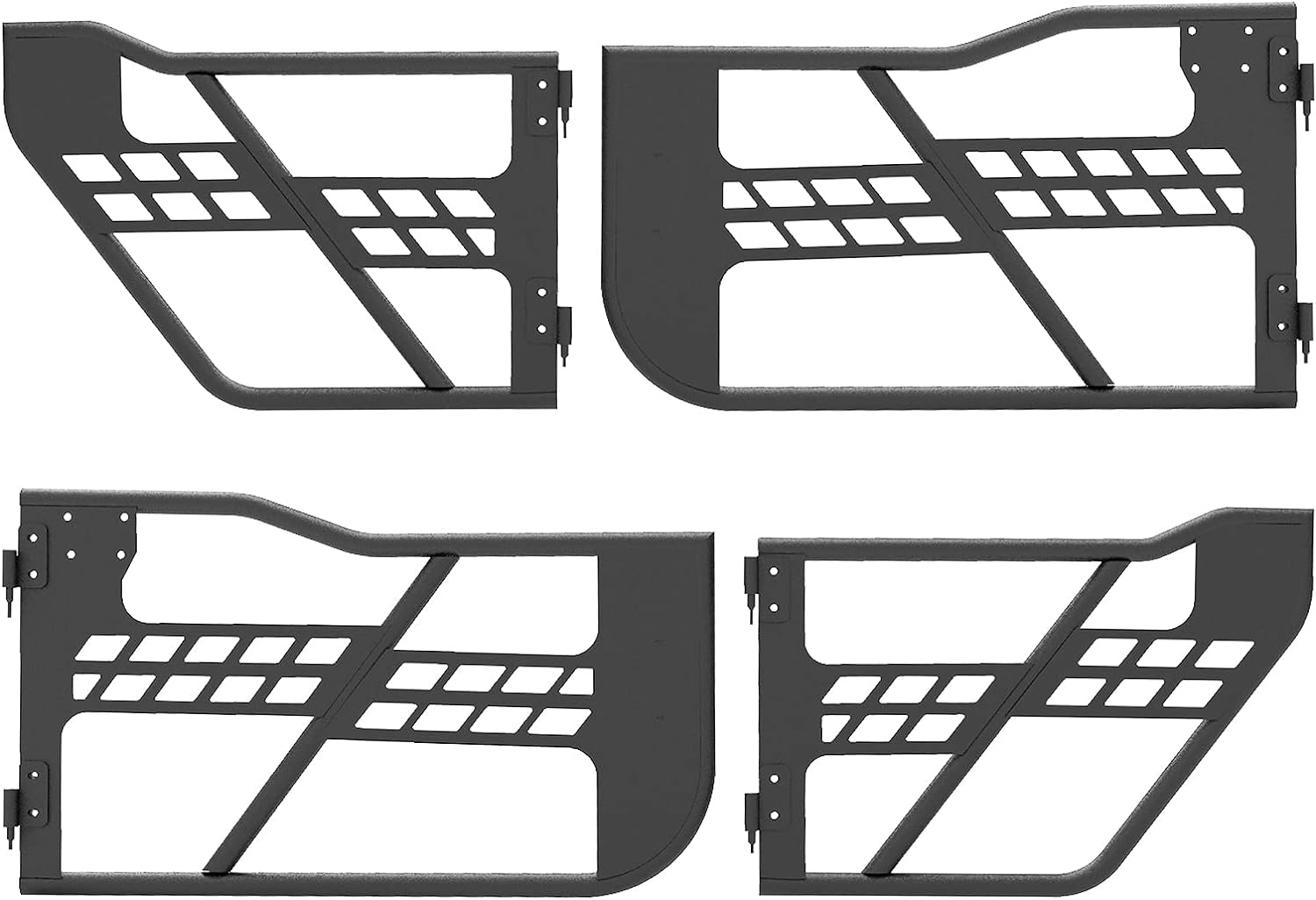 Hooke Road Front Rear Tubular Half Doors for 2018-2025 Jeep Wrangler JL & 2020-2025 Gladiator JT (4 Doors Set)