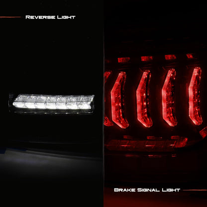 AKKON - Fits 2010-2022 Toyota 4Runner LED Tube DRL Brake Sequential Turn Signal Black Tail Lights Pair Driver+Passenger