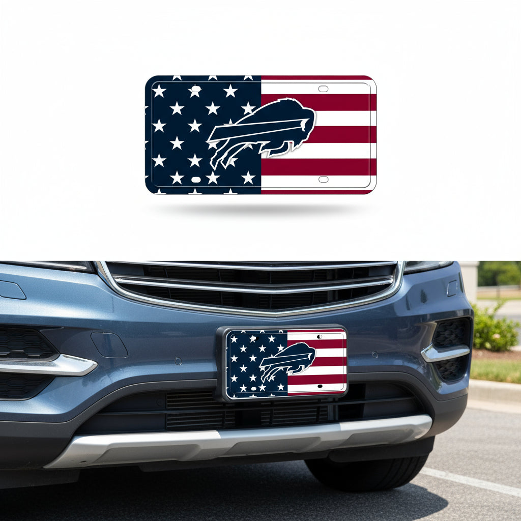 Rico Industries NFL Football USA Metal Auto Tag 6" x 12" - Great for Truck/Car/SUV