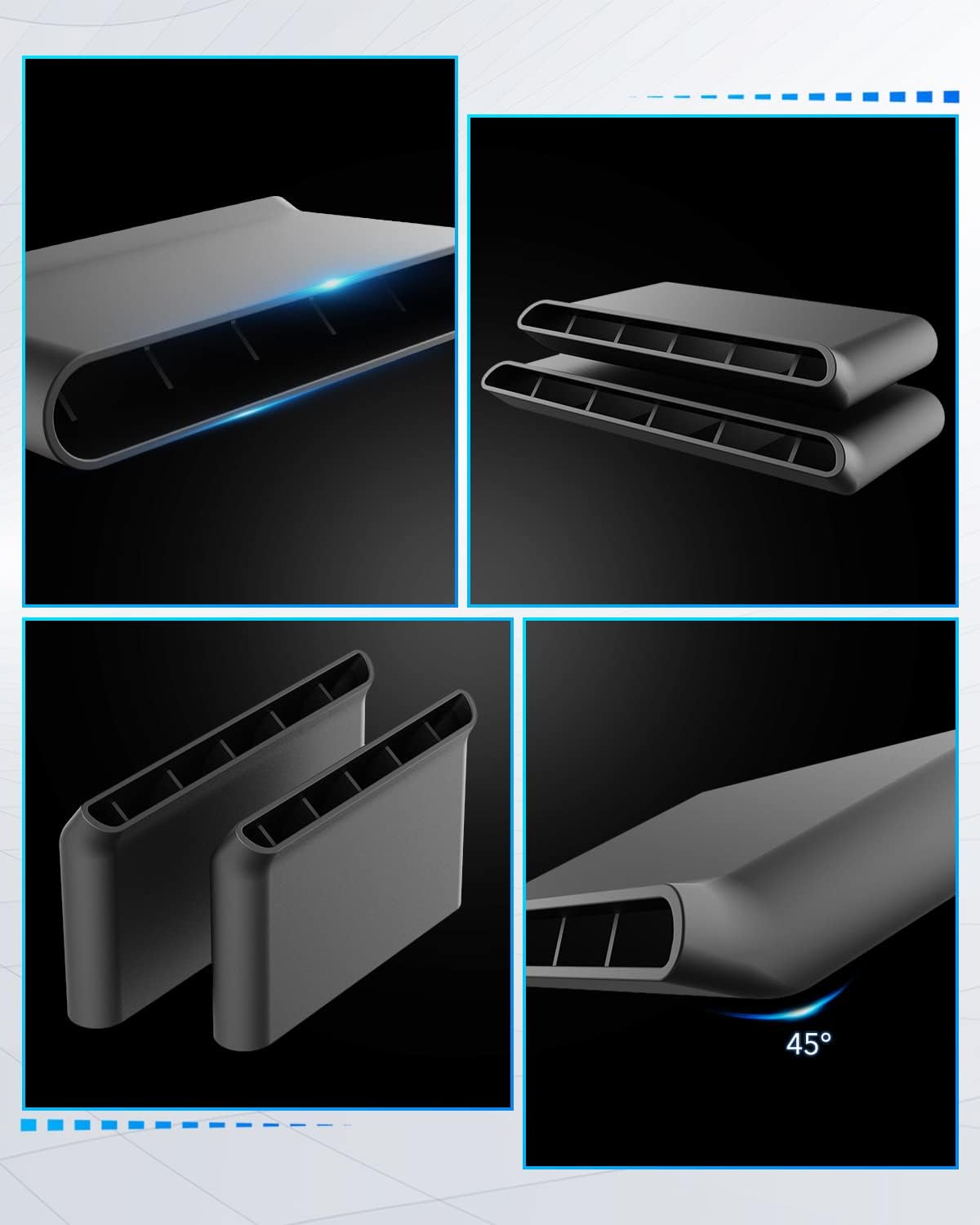 OXILAM Under Seat Vent Deflectors for Chevrolet Chevy Silverado and GMC Sierra 2014 2015 2016 2017 2018 2019, Rear AC Vent Directional Deflectors for Rear Passenger