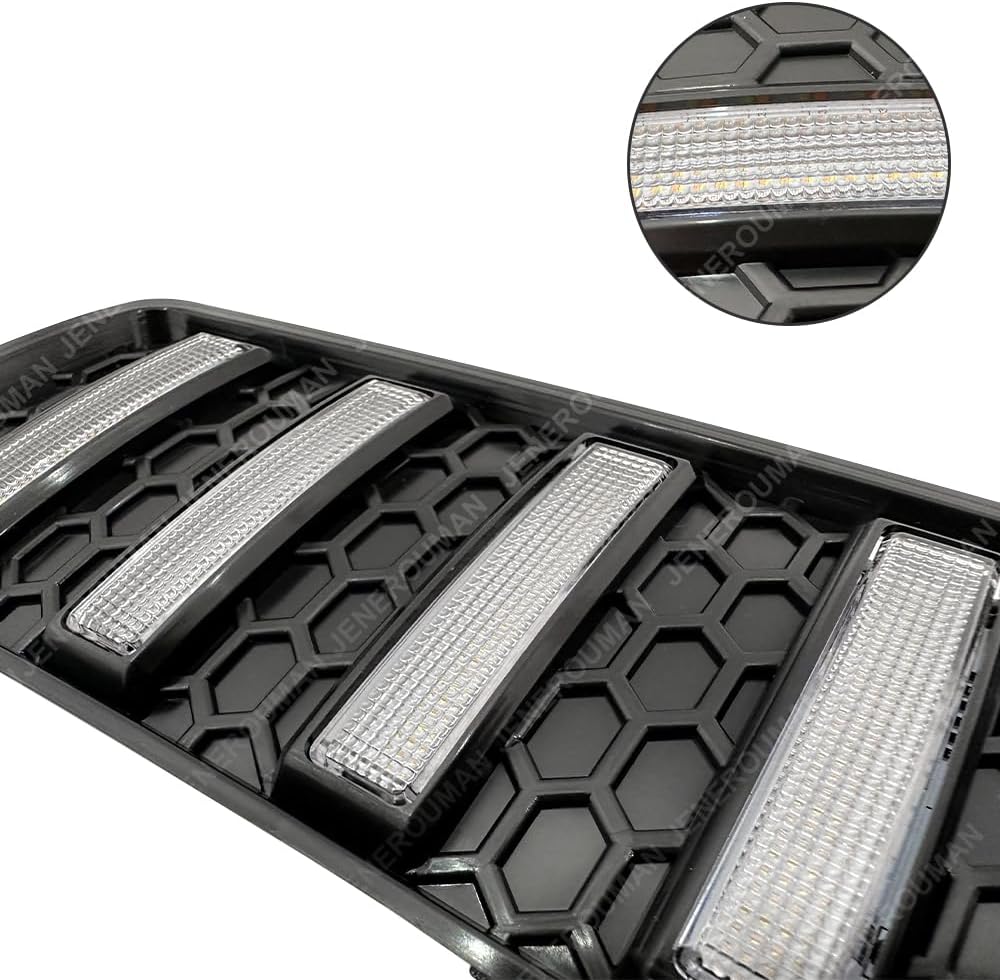 Pair Fog Lights LED For Tundra Compatible With 2022 2023 2024 2025 Toyota Tundra Daytime Running Lights Front Grille Air Intake Vent Lamps Turn Signal DRL Matter Black LH&RH (W/Light)