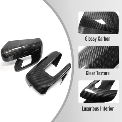 Dry Carbon Fiber Side Mirror Cap Cover for Ford F150 F-150 Raptor R Shelby Lariat Platinum 2021 2022 2023 2024,Sideview Rearview Mirror Overlay