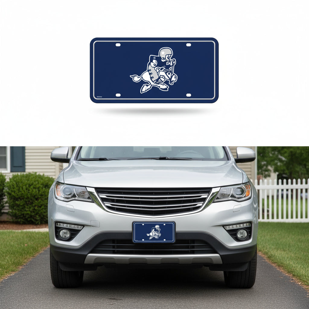 Rico Industries NFL Football Modern Retro Metal Auto Tag 6" x 12" - Great for Truck/Car/SUV