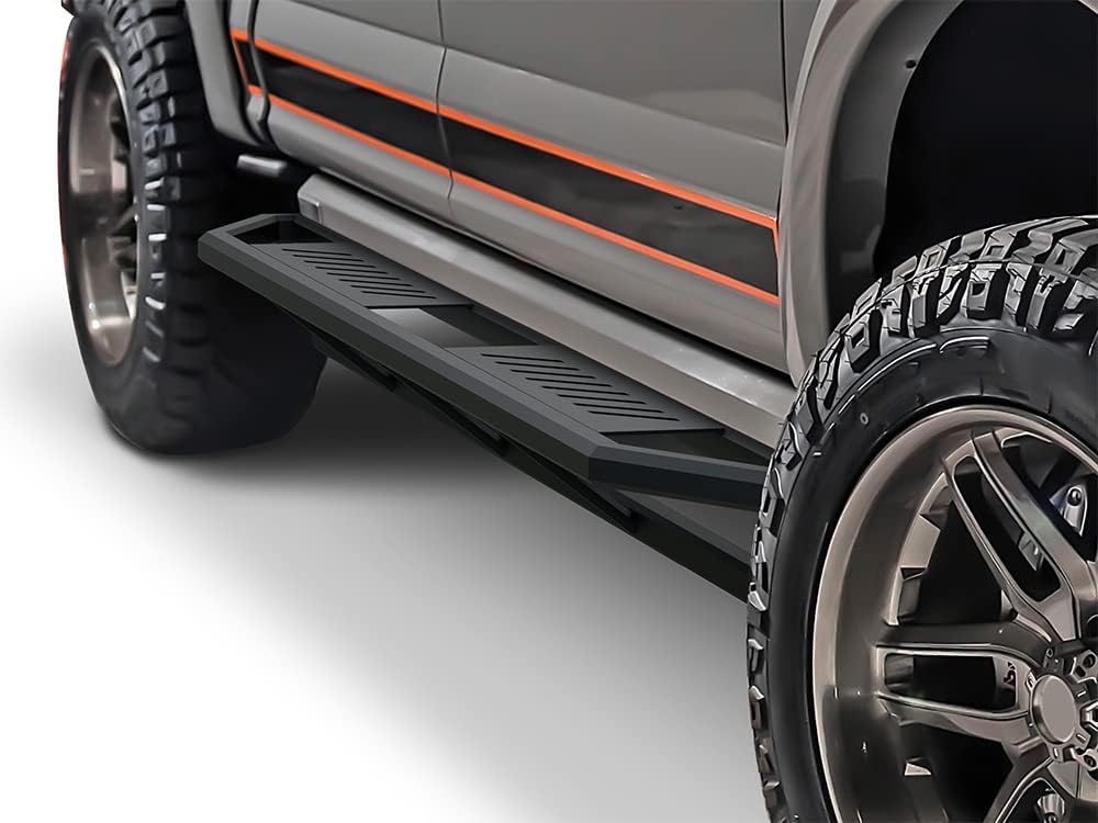 Stainless Steel Side Steps Armor Compatible with Ford F150 2015-2025 SuperCrew Cab & F150 Lightning 2022-2025 & F-250 F-350 Super Duty 2017-2025 Crew Cab