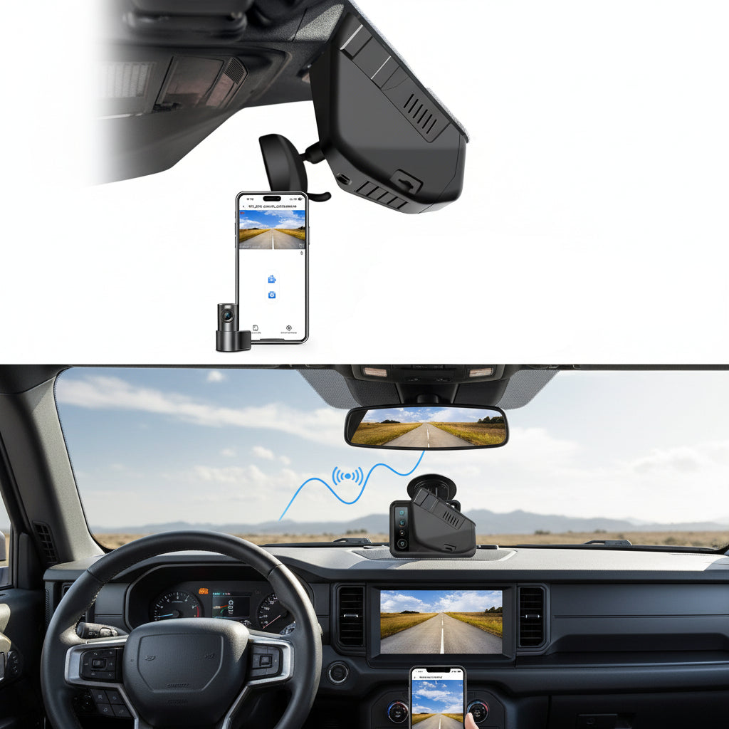 4K Dash Cam Fit for Ford Bronco 2021 2022 2023 2024(Model A), Does Not Fit Ford Bronco Sport, WiFi & App, 64GB Card