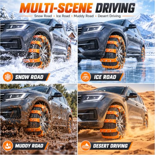 Universal Snow Chains, Portable Tire Chains for Car Truck SUV
