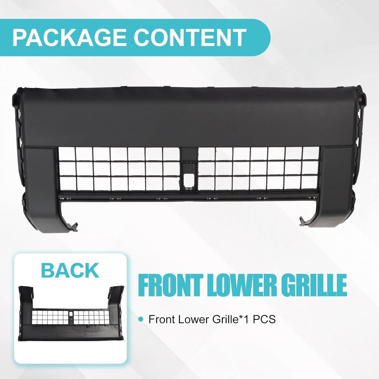 Matter Black Front Bumper Grill Lower Grille Compatible with 2024 2025 Toyota Land Cruiser