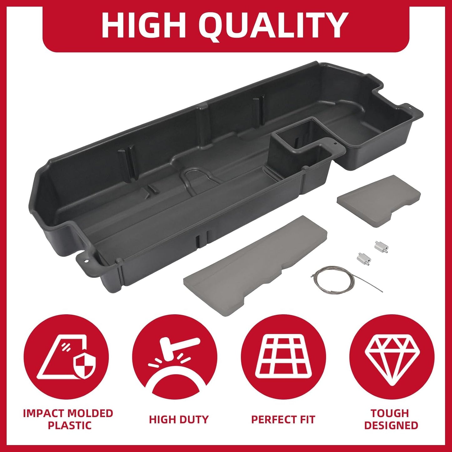 Under Seat Storage Box Compatible with 2007-2021 Toyota Tundra Double Cab