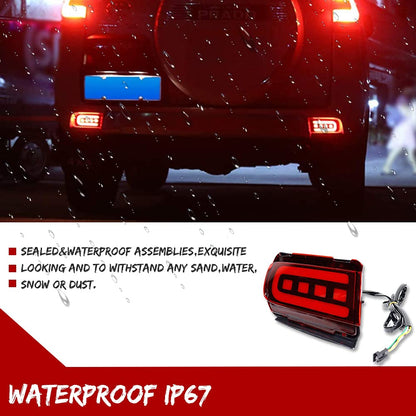3D Optic LED Rear Bumper Reflectors Brake Tail Light Lamps Kit For Toyota Land Cruiser PRADO FJ 150 2010 - 2018