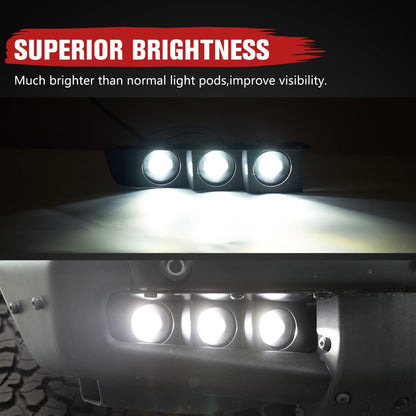LED Fog Lights for 2021 2022 2023 Ford Bronco 2/4-Door, Front Lower Bumper Fog Light Kit with Bracket, White Daytime Running Light Assemble Accessories, 2PCS - OMOTOR