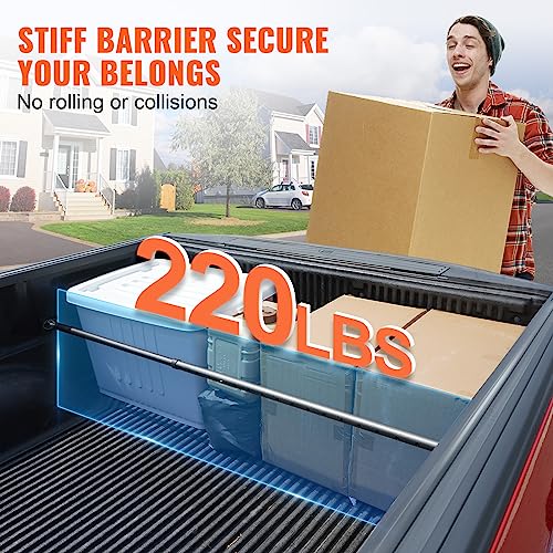 Cargo Bar, Truck Bed Bar Adjustable from 40" to 73", Heavy-Duty Steel Cargo Stabilizer Bar with 220 lbs Capacity, Truck Load Bar Stop Sliding for Pickup Truck Bed, SUV, Minitruck