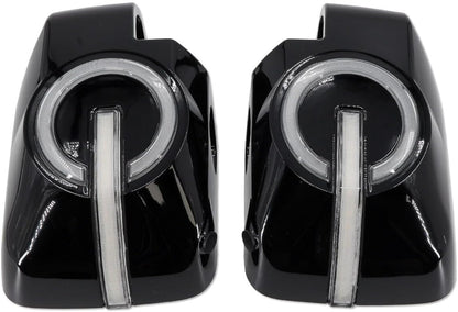 IAG I-Line Side Mirror LED Lighted Cap for Ford Bronco 2021+ 2/4 Door in Gloss Black Finish (Not Sport)