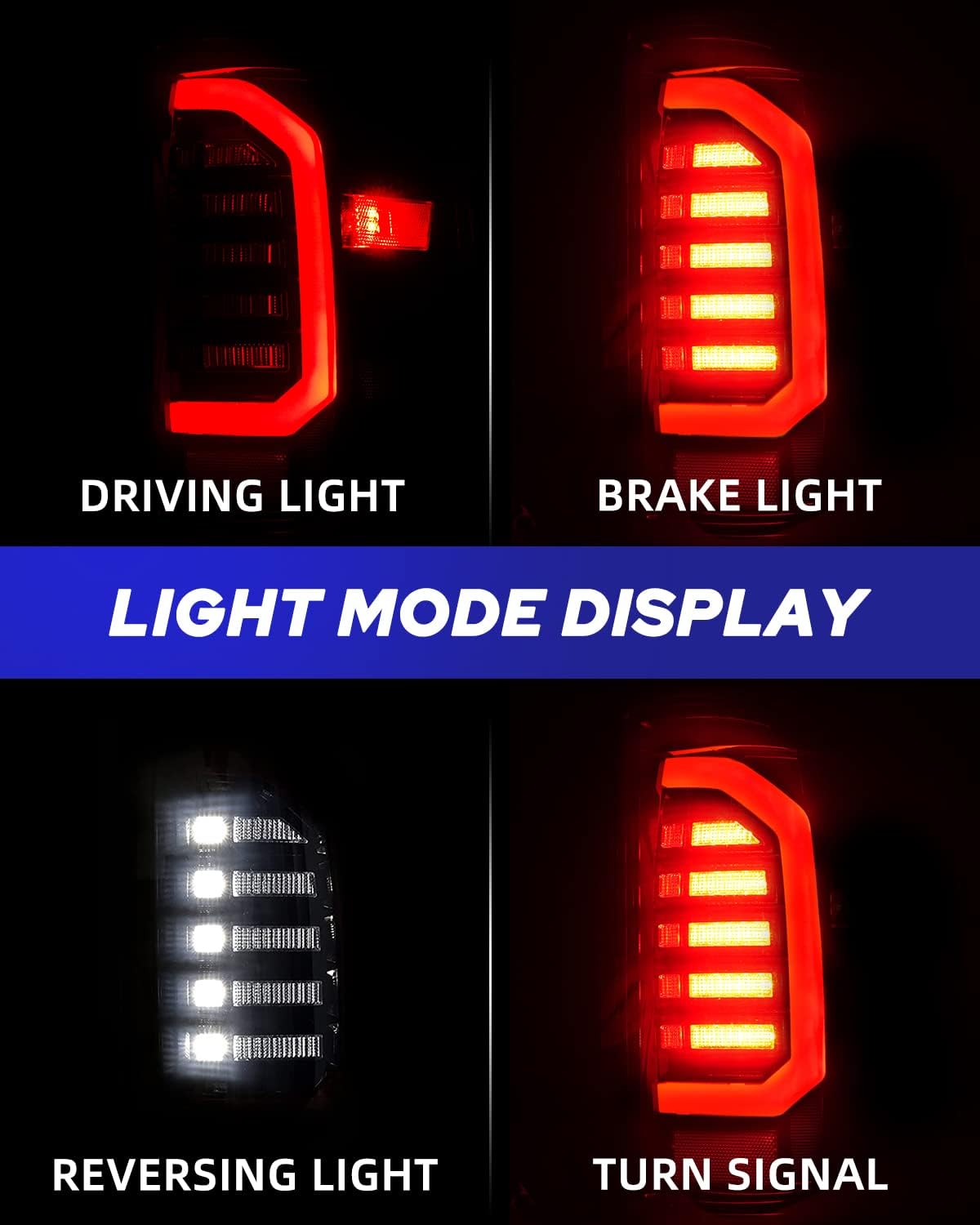AUTOONE 2023 Upgraded Toyota Tacoma LED Tail Light Assembly with Black Housing Smoked Lens, Rear Lamp Replacement for 2016 2017 2018 2019 2020 2021 2022 2023 Toyota Tacoma, Driver & Passenger Side