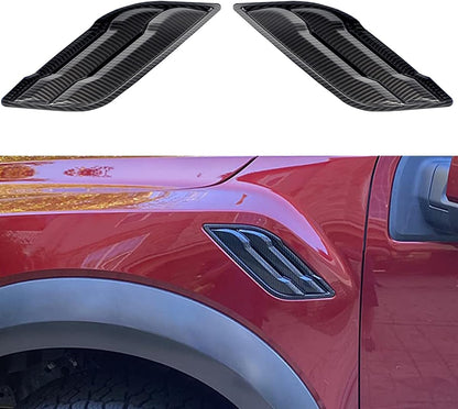 Keptrim for F-150 Raptor ABS Carbon Fiber Front Fender Air Outlet Vent Cover Trim for Ford F150 2015-2020, 2pcs