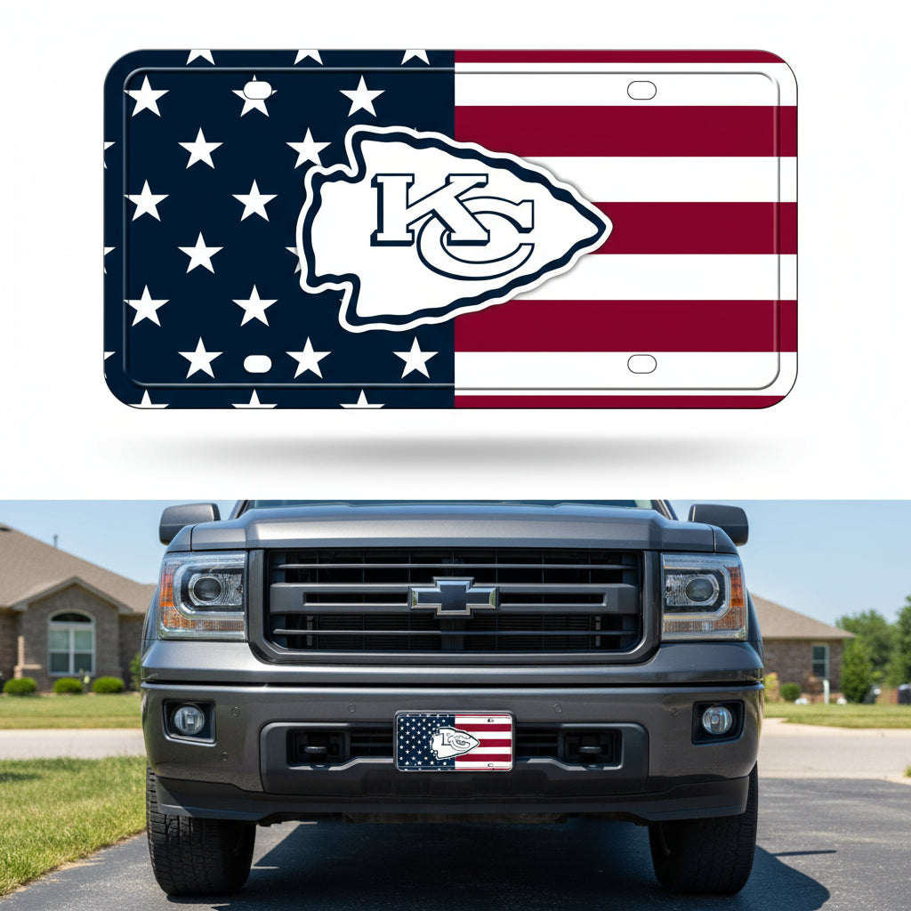 Rico Industries NFL Football USA Metal Auto Tag 6" x 12" - Great for Truck/Car/SUV