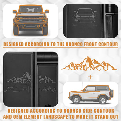 Center Console Organizer Compatible with 2025 2026 Ford Bronco (Not for 2-Door& Manual &Bronco Sport)