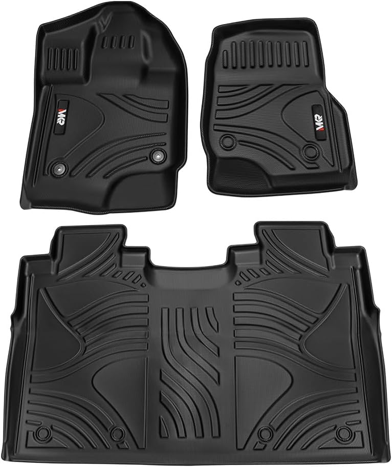 for Ford F150 2015-2025 TPE All Weather Floor Mats Waterproof Floor Liner 1st Floor Mats & 2-in-1 Rear Floor Mat - 3 PCS