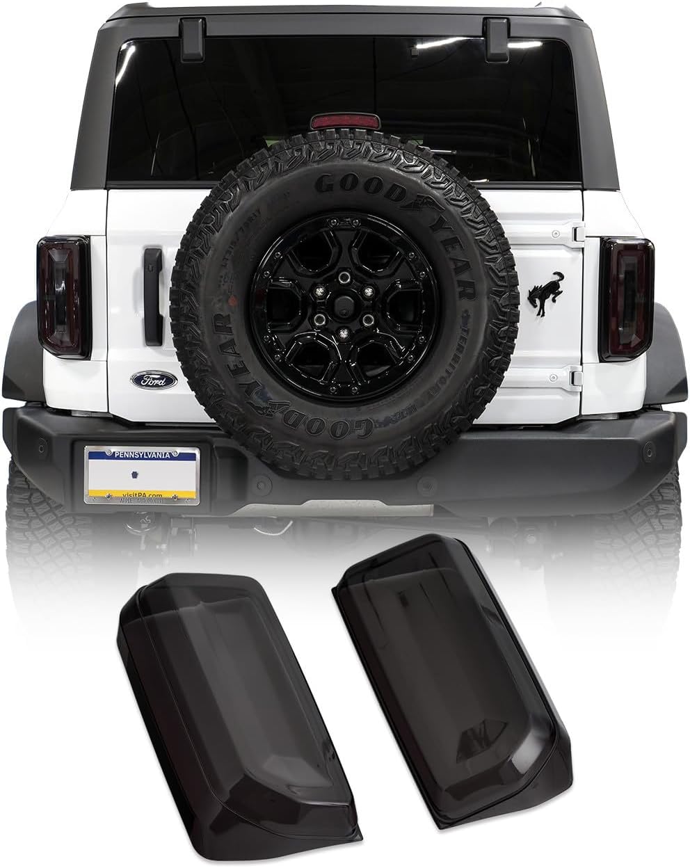 Smoked LED Tail Light Covers for Ford Bronco 2021+ 2/4 Door ( Not fit Base or Sport models)