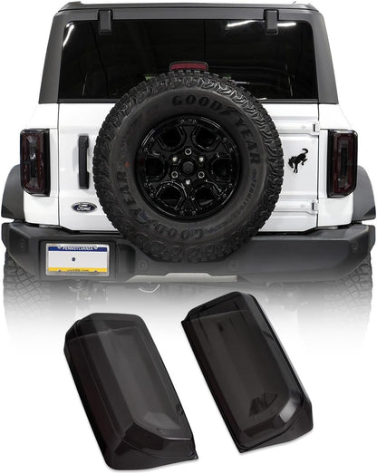 Smoked LED Tail Light Covers for Ford Bronco 2021+ 2/4 Door ( Not fit Base or Sport models)