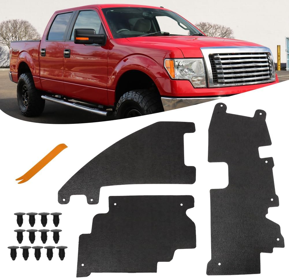 3PCS Trucks Grille Air Deflector Kit for 2009-2014 Ford F150 Raptor Radiator Support Accessory with Fasteners Replacement FO1218114 FO1218119