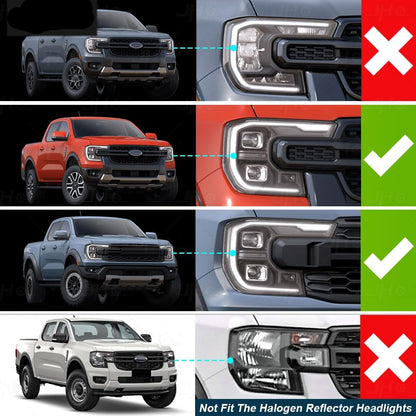 Amber DRL Lights Module Front Headlights Frame For Ford Ranger T9 Lariat Raptor 2023-2025
