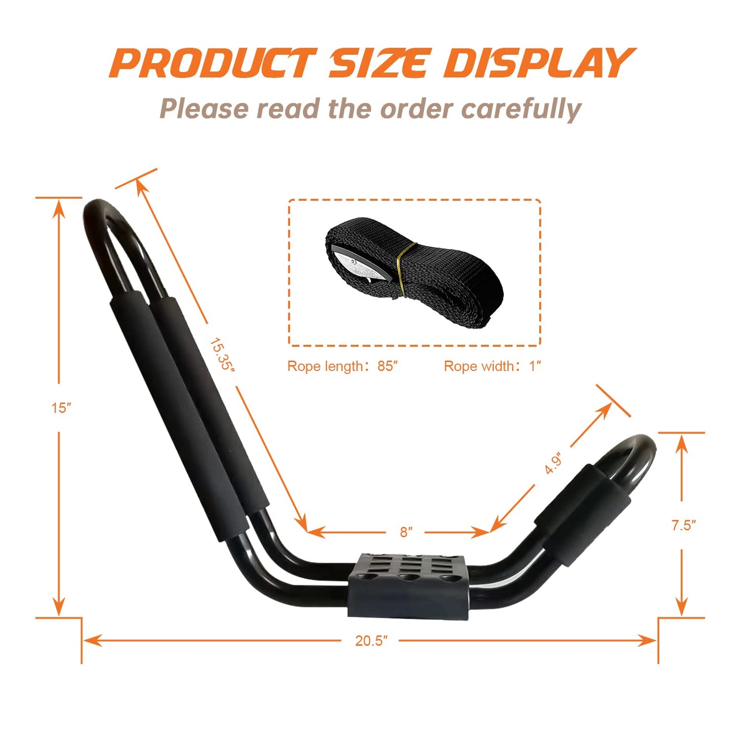 Heavy-Duty J-Bar Kayak Roof Rack for Canoes and SUVs