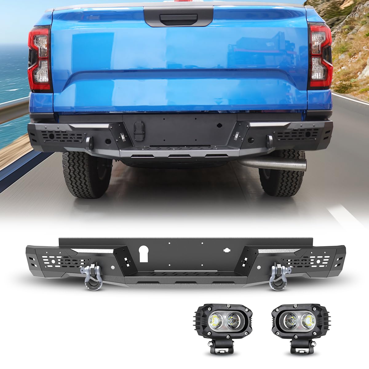 Heavy Duty Offroad Rear Bumper for Ford Ranger 2024 - 2026