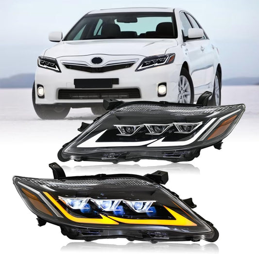 Projector Headlights Assembly Compatible For 6th Gen(XV40) Facelift Camry 2010 2011 with Dynamic Animation w/Amber Sequential Turn Signal, Plug and Play No Need Bulbs
