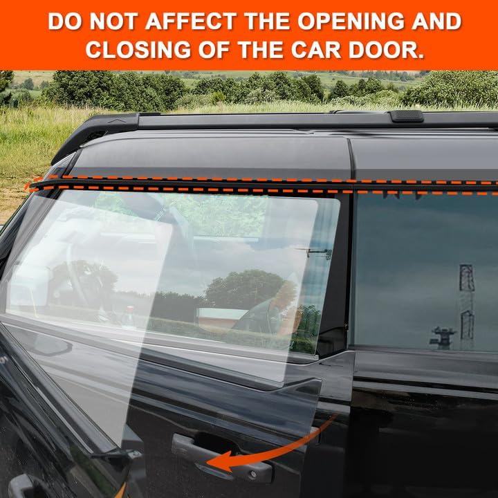 Rain Guard Window Visors for Ford Bronco 2021 2022 2023 Accessories 4 Door Window Wind Deflectors Sun Guards 4 pcs