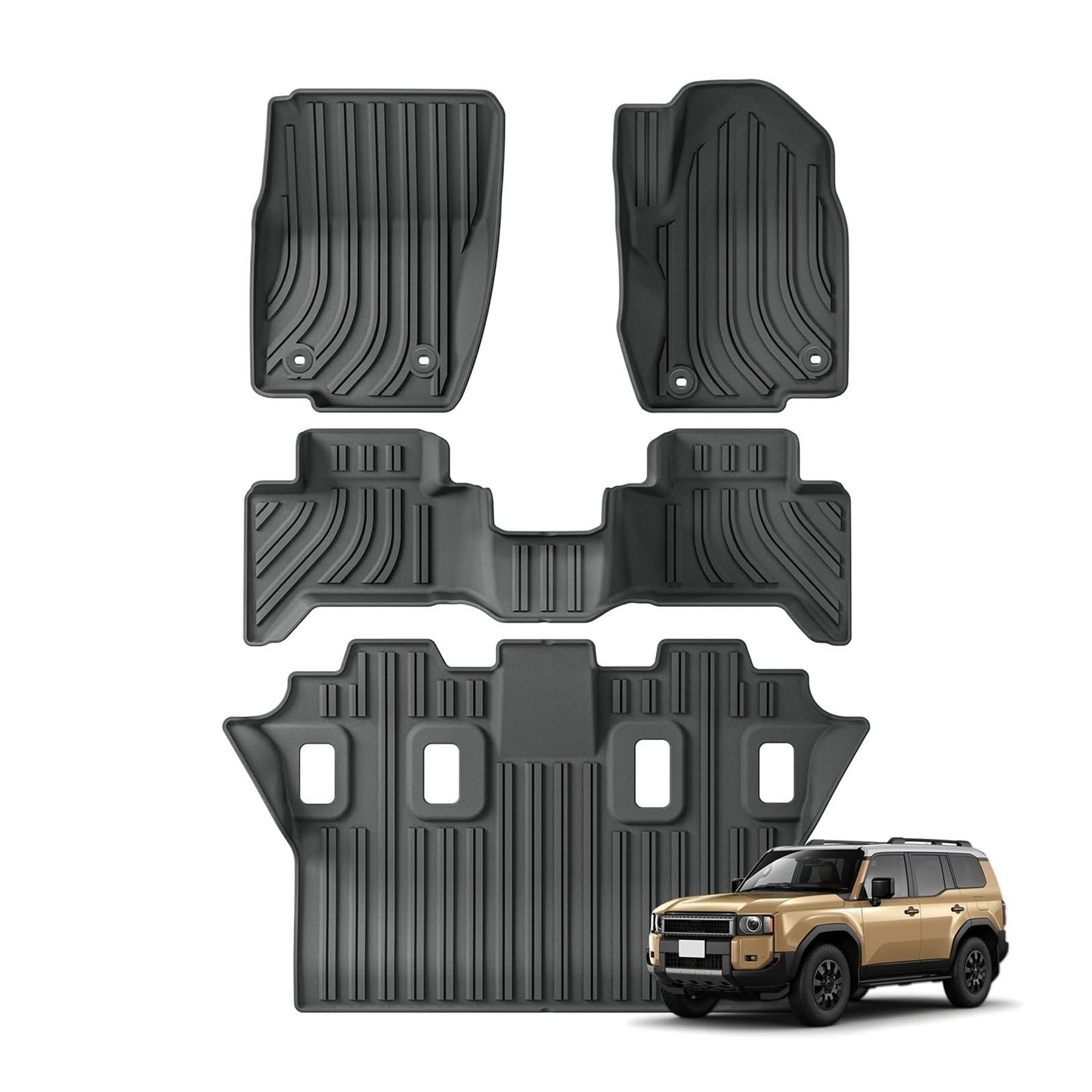 Floor Mat Set Compatible with Toyota Land Cruiser Prado J250 LC250 2024+(7-Seat)