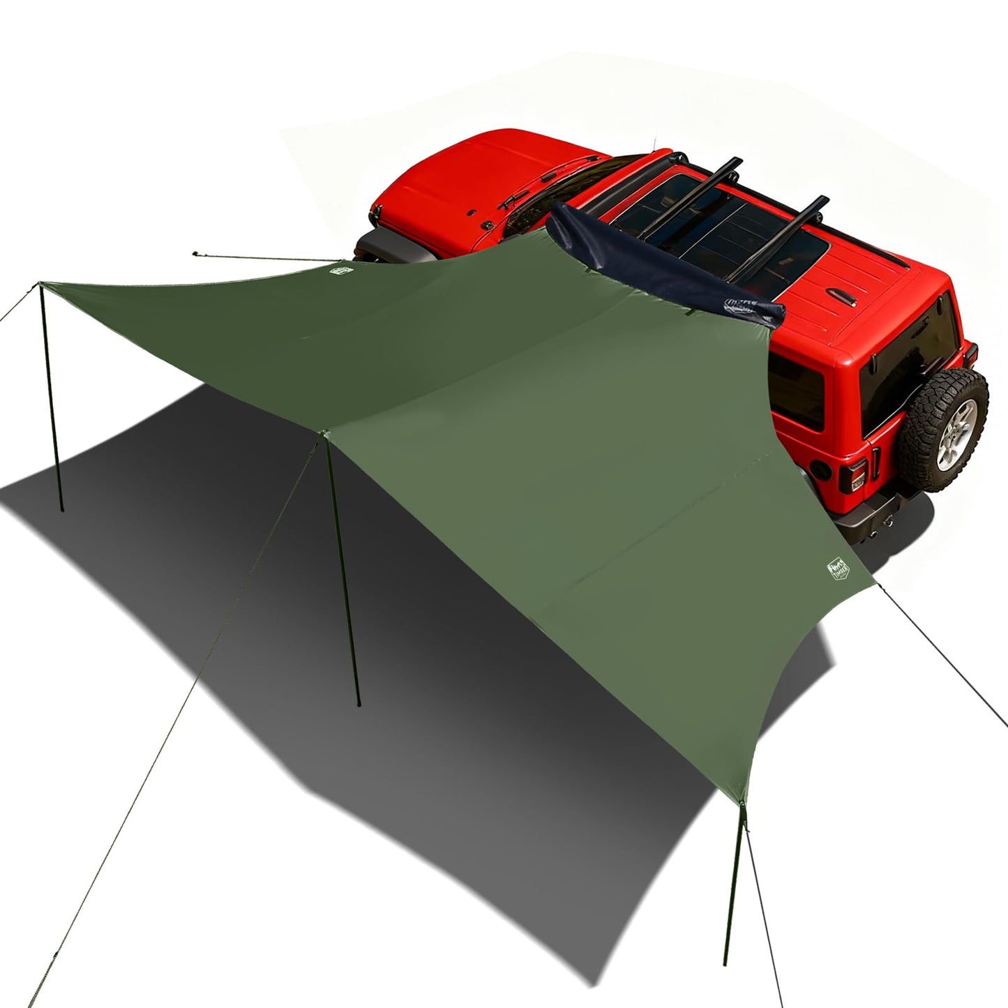 19x9.8ft Retractable Car Awning with Blackout Coating for Vehicle/Truck/Jeep/SUV/Van