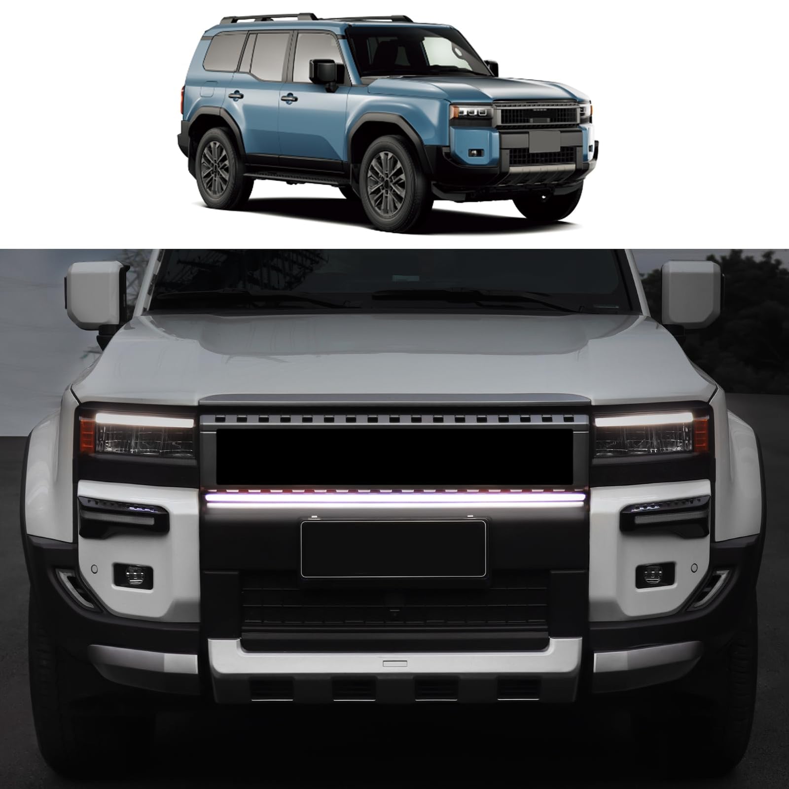 Front Grille Decorative Light Bar for 2024 - 2026 Toyota Land Cruiser 250 & 1958 Prado Lc250