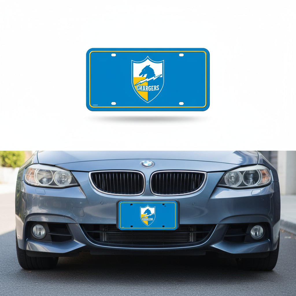 Rico Industries NFL Football Modern Retro Metal Auto Tag 6" x 12" - Great for Truck/Car/SUV