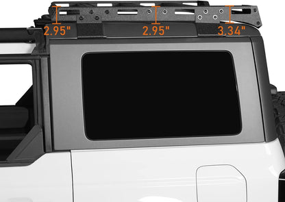 Half Short Roof Rack Rear Cargo Basket Crossbar for 2021 2022 2023 2024 Ford Bronco 4 Door Hardtop (Exclude Bronco Sport) - OMOTOR