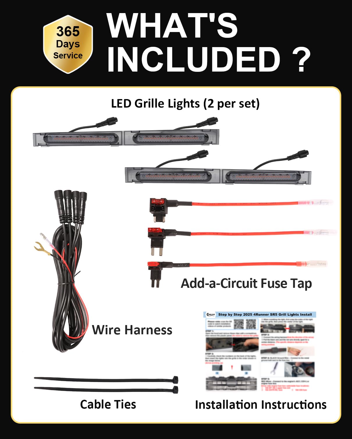 LED Grill Lights for Toyota 4Runner 2025-2026 SR5