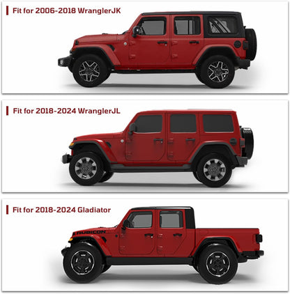 Door Hinge Container and Mount Set Compatible with 2007-2026 Jeep wrangler JL JK & Gladiator JT